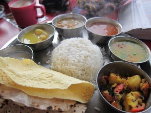 Traditional Indian thali meal