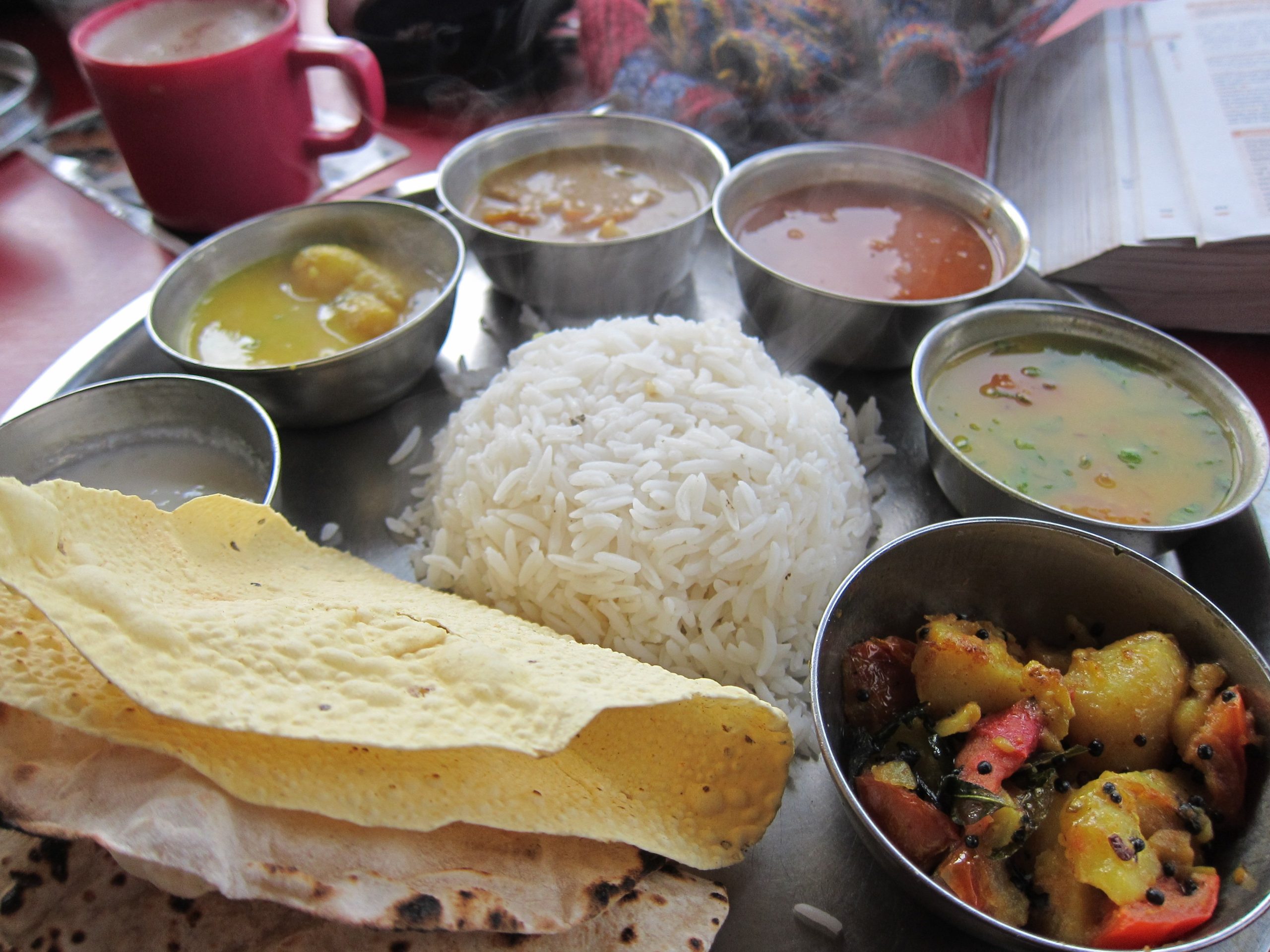 Traditional Indian thali meal